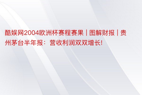 酷娱网2004欧洲杯赛程赛果 | 图解财报 | 贵州茅台半年报：营收利润双双增长!