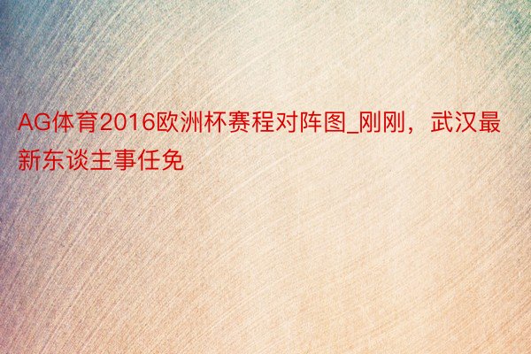 AG体育2016欧洲杯赛程对阵图_刚刚，武汉最新东谈主事任免