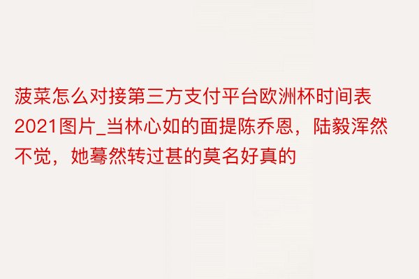 菠菜怎么对接第三方支付平台欧洲杯时间表2021图片_当林心如的面提陈乔恩，陆毅浑然不觉，她蓦然转过甚的莫名好真的